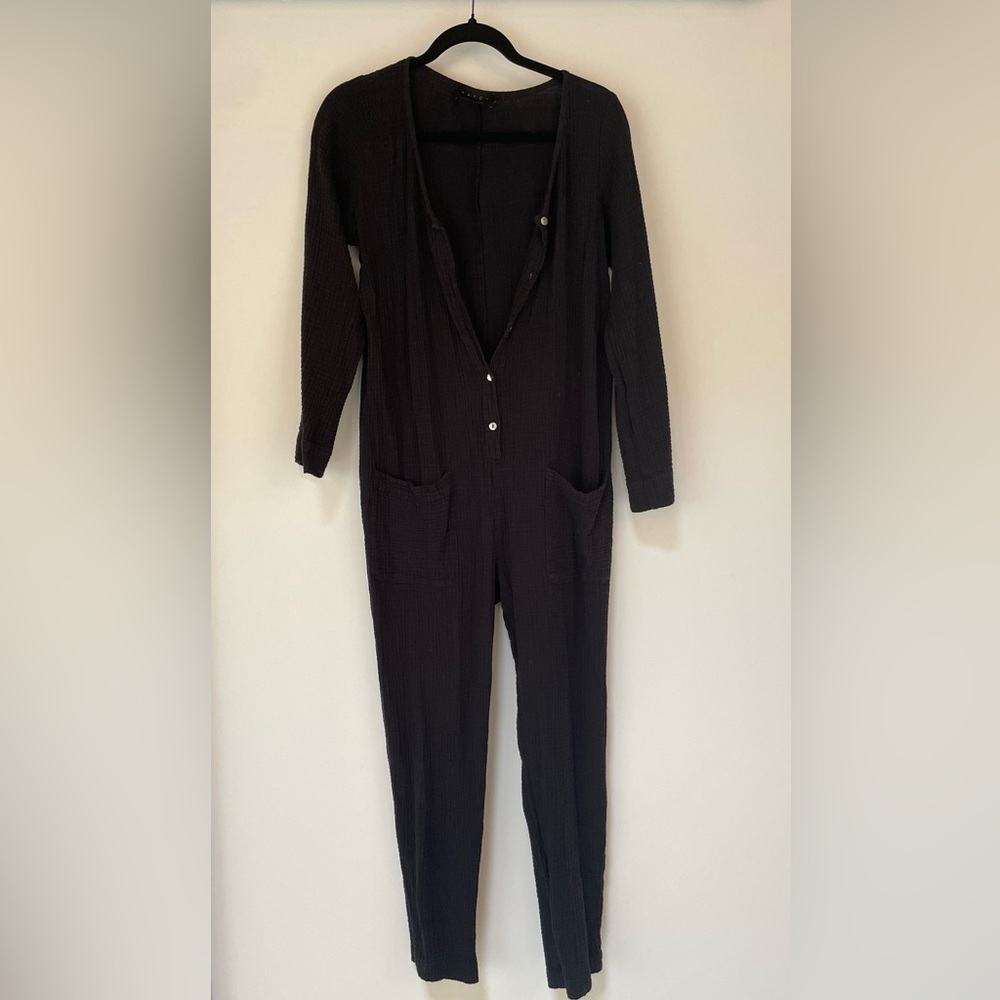 Hatch Black Gauze Maternity/Nursing Jumpsuits Size 1